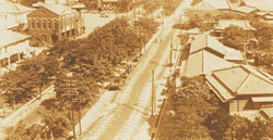 民國20年代的臺北車站前「三線路」(今忠孝西路)