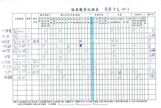 觀察記錄表