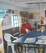Reading center of books and newspapers