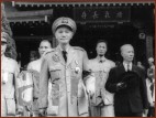 President Chiang Kai-shek and Vice President walking out of Martyrs Shrine after Autumn National Memorial on Sep. 3rd, 1958