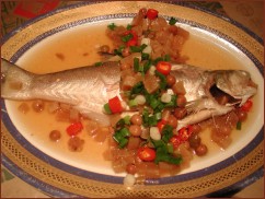Steamed:Steamed Threadfin with Pickling Melon and Fragrant Manjack