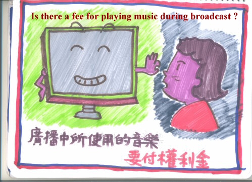 Is there a fee for playing music during broadcast? 