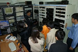 Photo: We monitored the broadcasting of different programs in this room