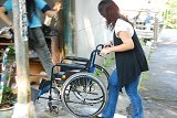 Activity IV: Pushing a wheelchair carefully.