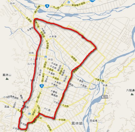 Fenglin Cycleway map
