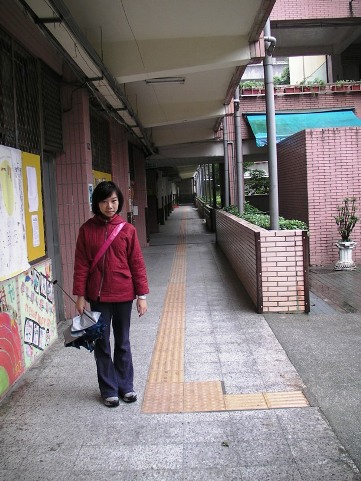Tactile pavings on the ground floor of Wu Xing Primary School